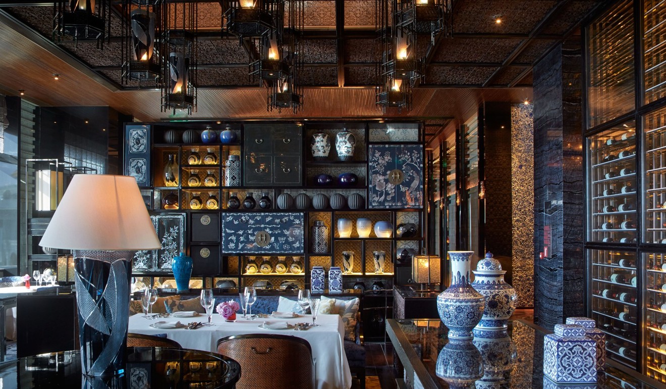 Traditional ceramics and wooden panelling highlight Macanese culture at Lai Heen, in the Ritz-Carlton, Macau, in Taipa.