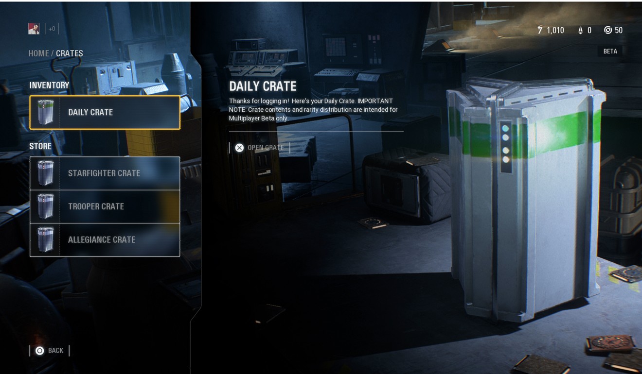 Loot boxes – called ‘crates’ in Battlefront II – contain rewards ranging from major player-boosting advantages to cosmetic enhancements.