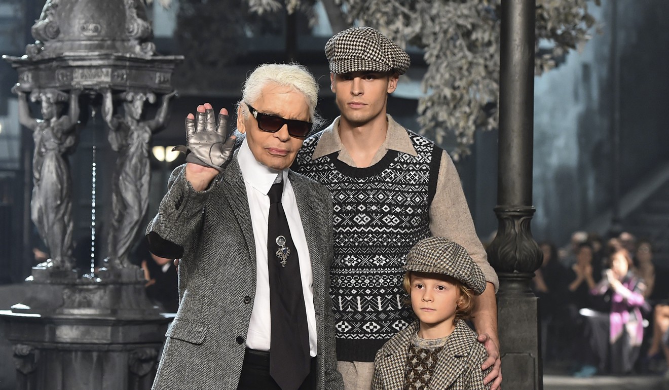 Karl Lagerfeld on the runway at the 12th Chanel Metiers d’Art show. Photo: AFP