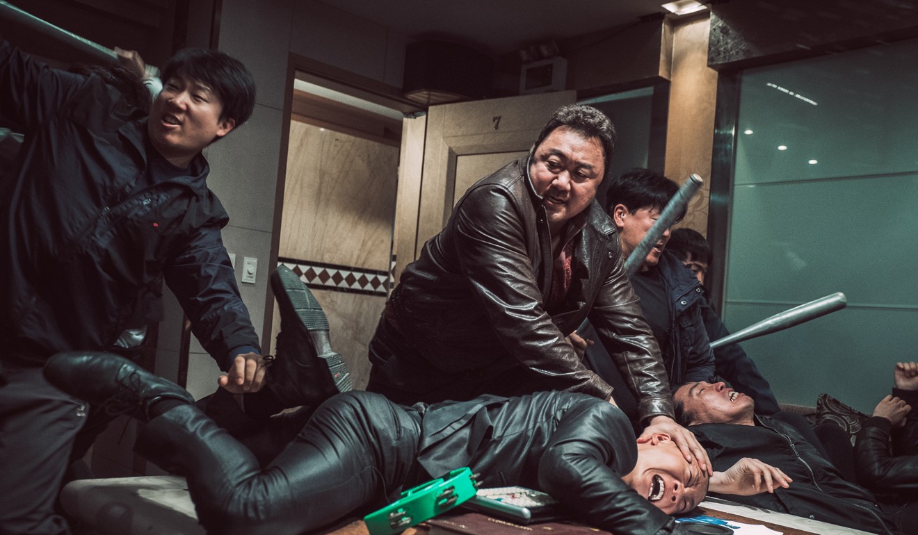 Ma Dong-seok (centre) in a still from The Outlaws.