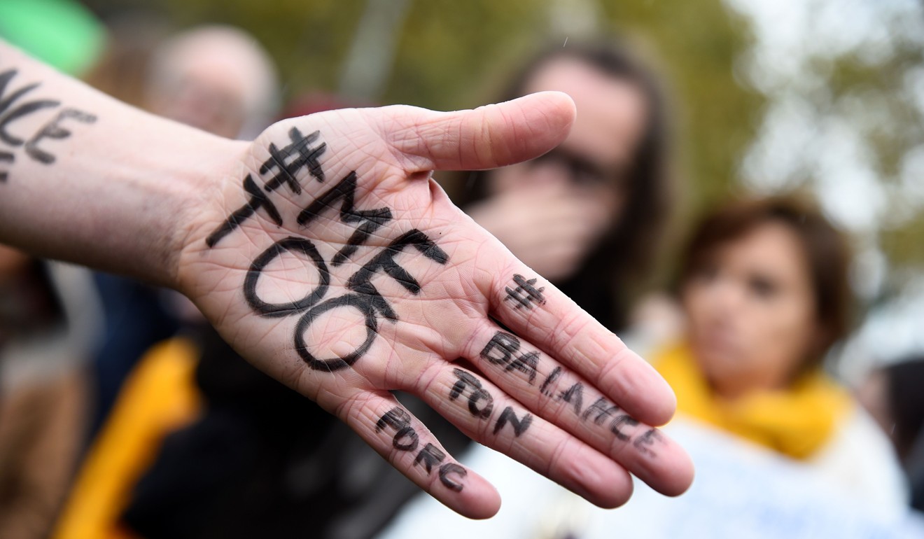 A protester against sexual abuse in Paris in October. Photo: AFP