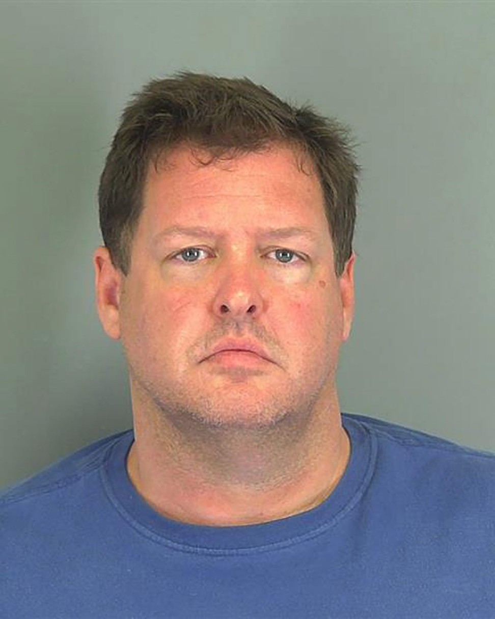 A booking image released on November 3, 2016, by the Spartanburg county sheriff's office shows Todd Christopher Kohlhepp, 45, who was arrested when police found a woman chained up inside a metal storage container on his property. Photo: EPA
