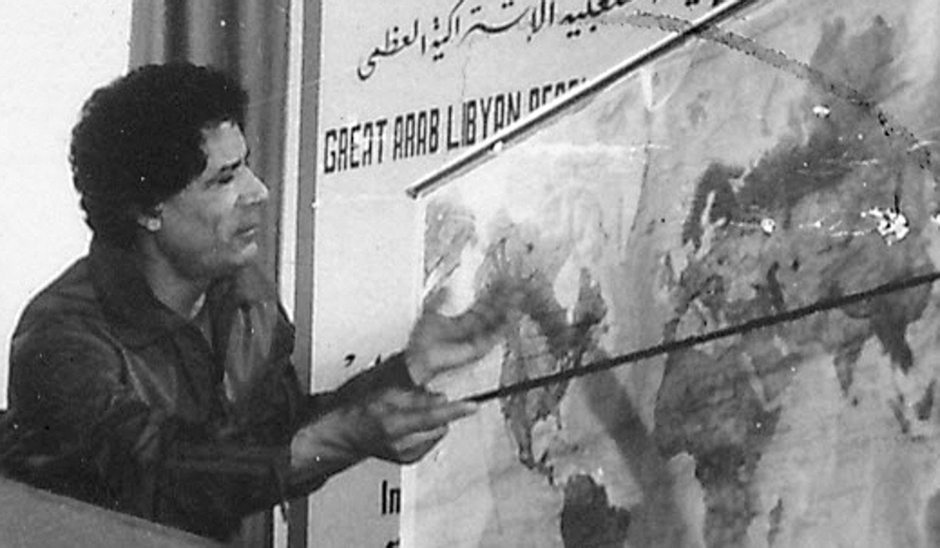 Colonel Muammar Gaddafi at a 1987 conference of revolutionary organisations. Photo: Handout
