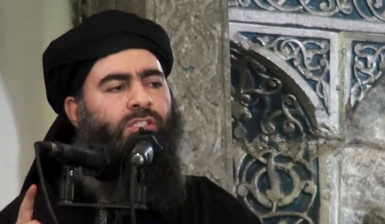 File photo of Islamic State leader, Abu Bakr al-Baghdadi. IS’s videos have become more strident as the terrorist organisation has lost ground to coalition troops. Photo: AP