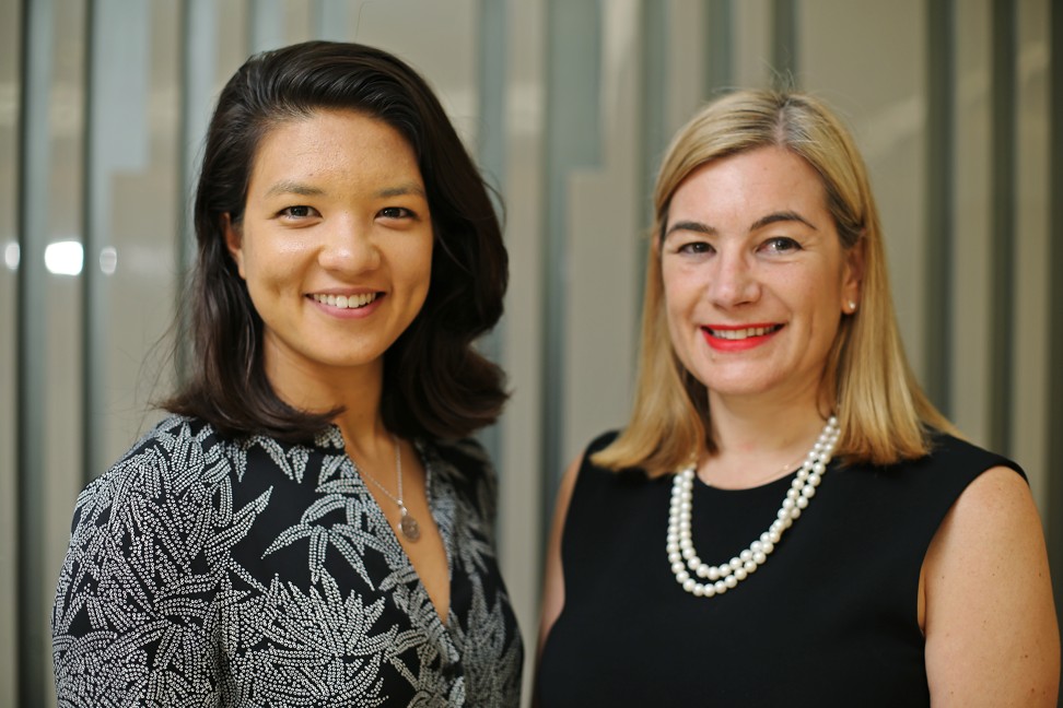 Caitlin Spencer, COO at Hong Kong-based NGO Solerico, and Martine Vanasse, Credit Suisse’s head of Asia-Pacific banking compliance. Photo: Dickson Lee
