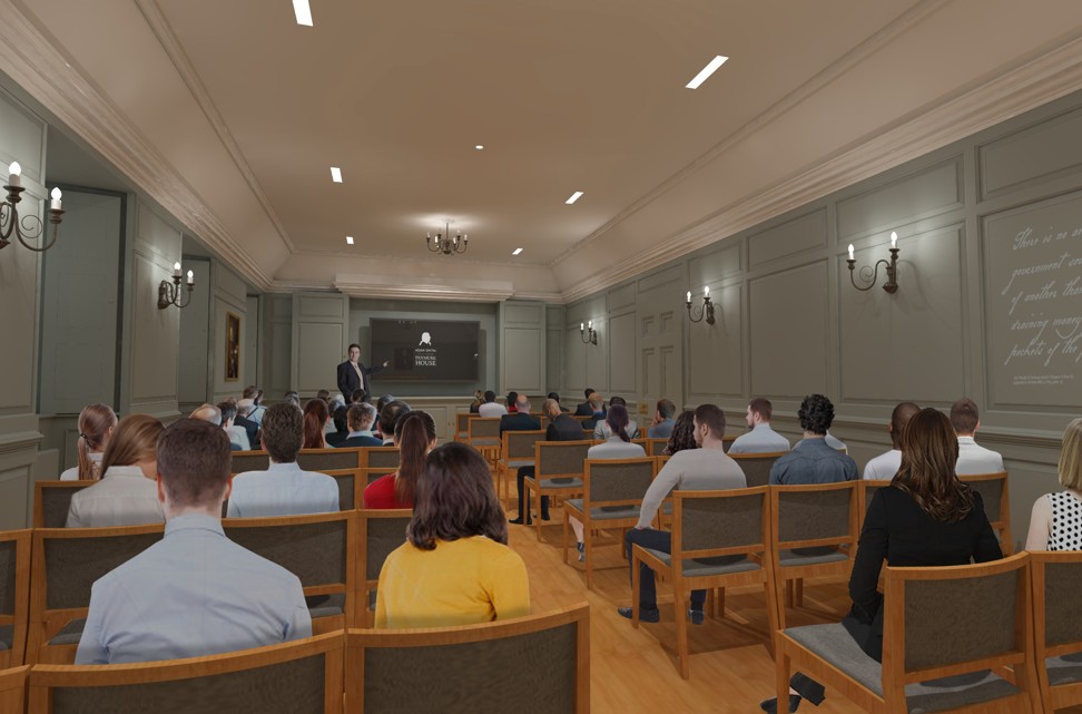 A rendering of the lecture room at Panmure House.