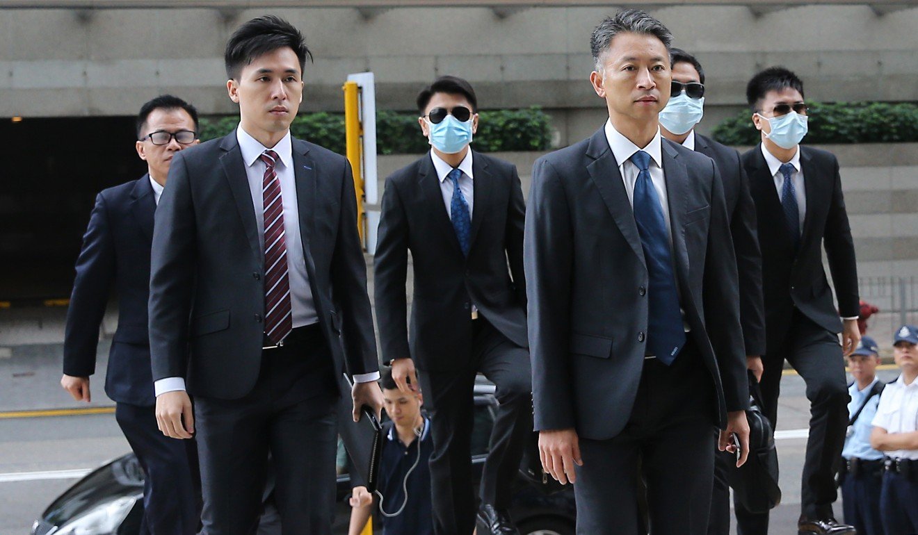 Several of the seven police officers who attacked protester Ken Tsang. Photo: Sam Tsang