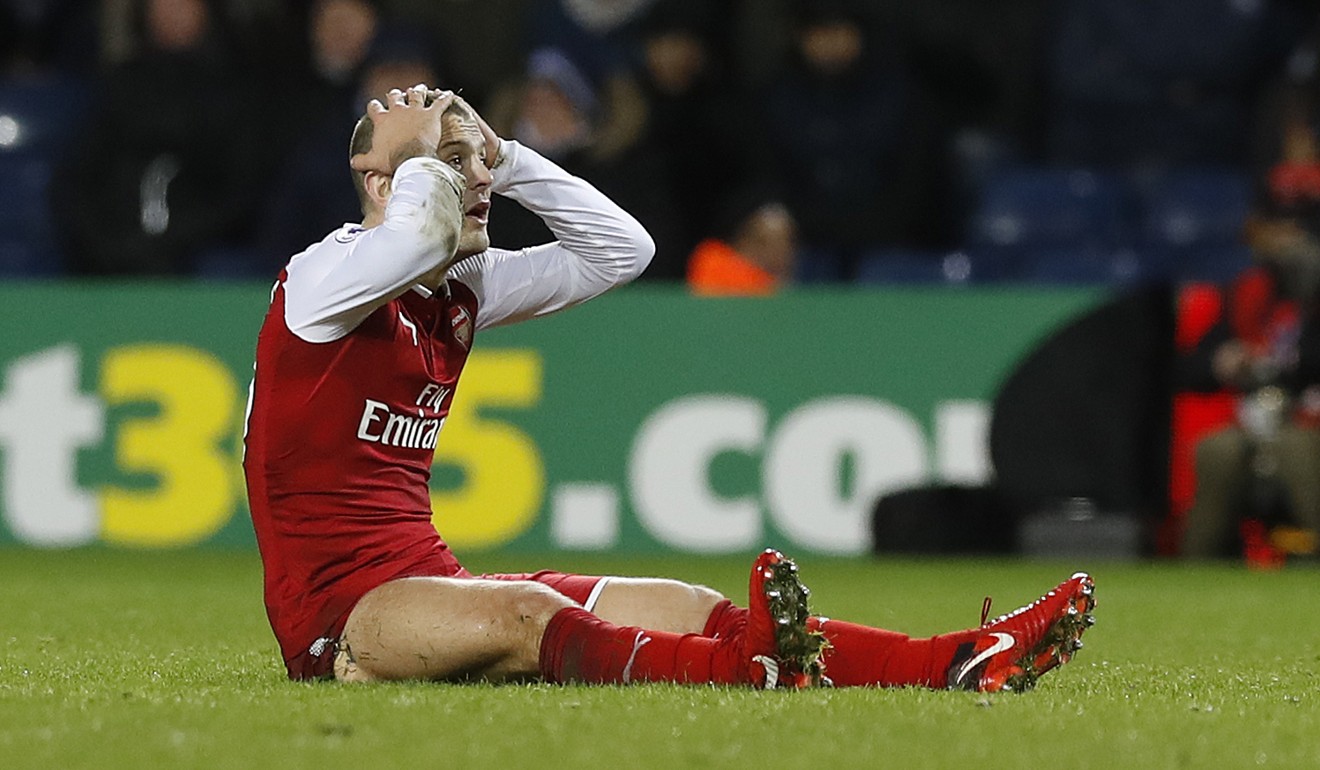 Arsenal's Jack Wilshere despairs during the match between West Bromwich Albion and Arsenal. Photo: AP
