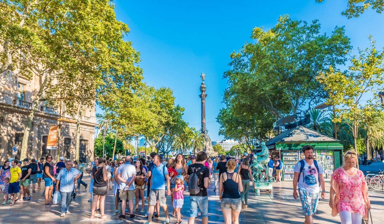 The crowd on La Rambla in Barcelona on a typical day at the height of the summer tourist season. Photo: Shutterstock