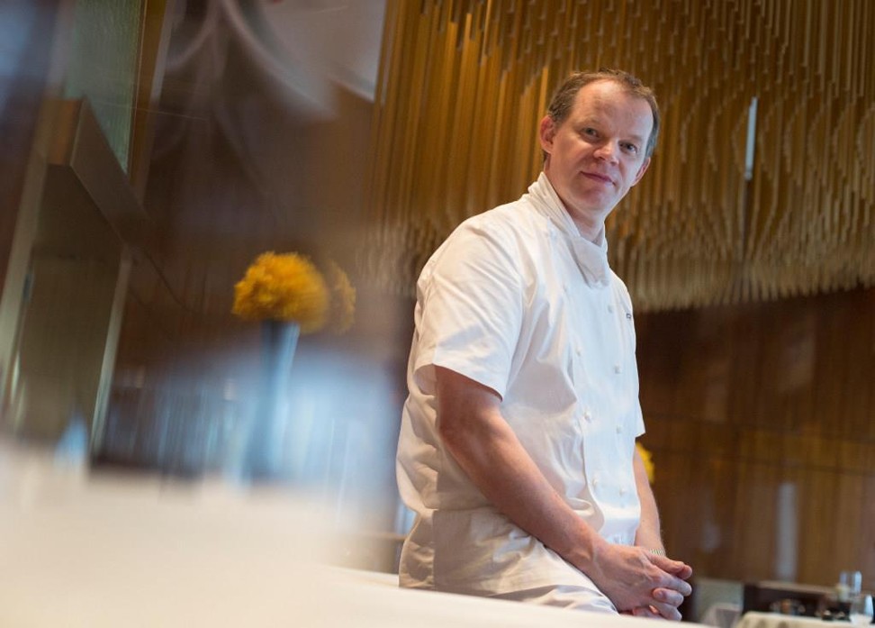 Chef Richard Ekkebus in the restaurant, at Amber, 7/F Landmark Mandarin Oriental in Central. Photo: May Tse