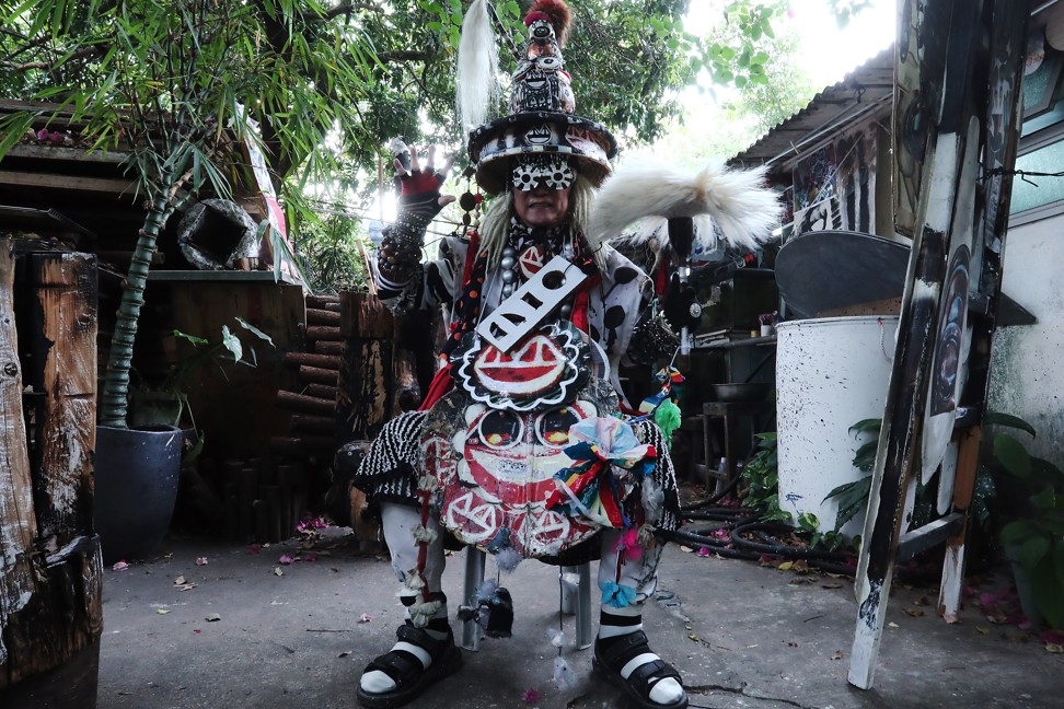 Frog King, real name Kwok Mang-ho, at his Yuen Long home. Picture: Jonathan Wong