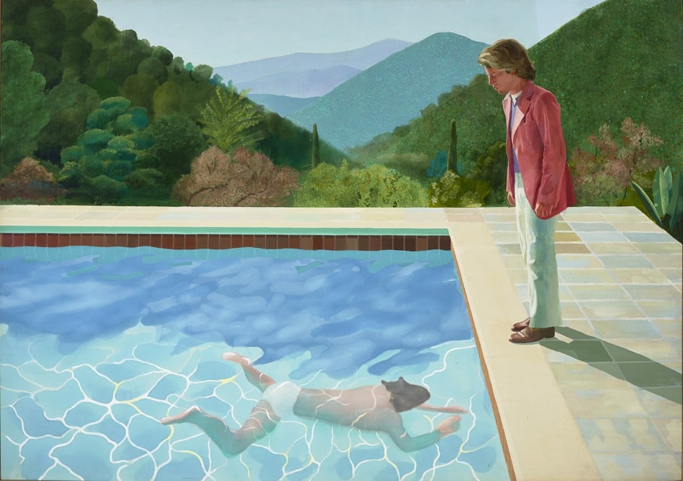 Hockney's classic Portrait of an Artist (Pool With Two Figures) from 1972. Photo: David Hockney-Jenni Ca