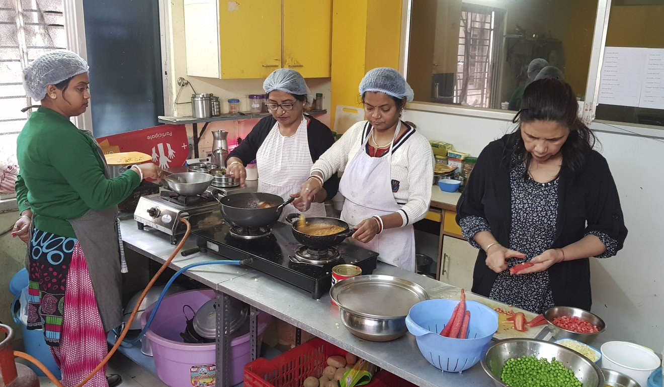 Staff at the Khichdi Khichdi restaurant in Calcutta.