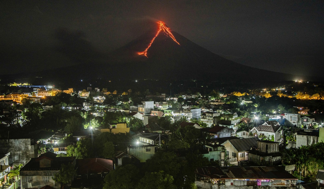 Lava seeps down the slopes of the Mayon volcano. Photo: AP
