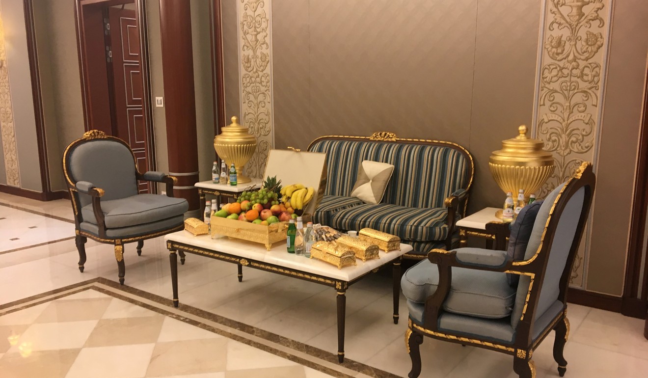 Ornate furniture in the suite where Saudi Arabian billionaire Prince Alwaleed bin Talal was detained. Photo: Reuters