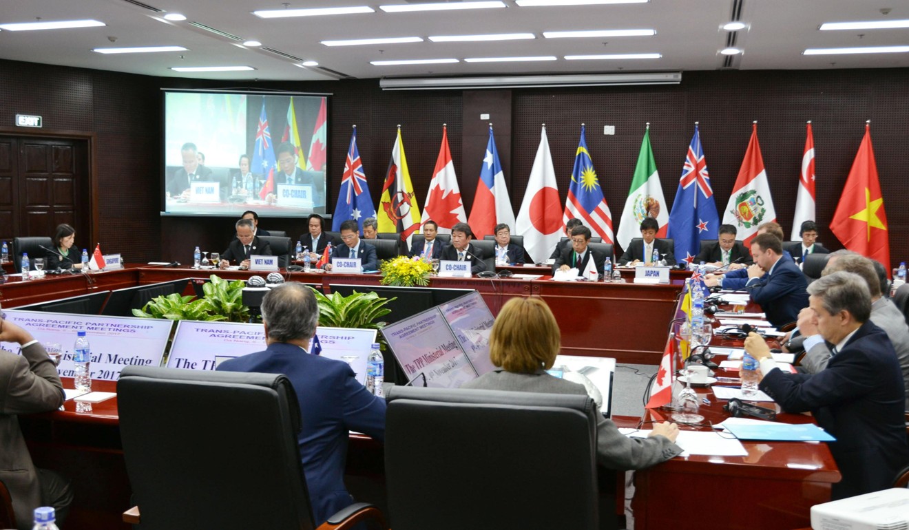 Ministers of the 11 signatories to the Trans-Pacific Partnership meet in Da Nang, Vietnam. Photo: Kyodo