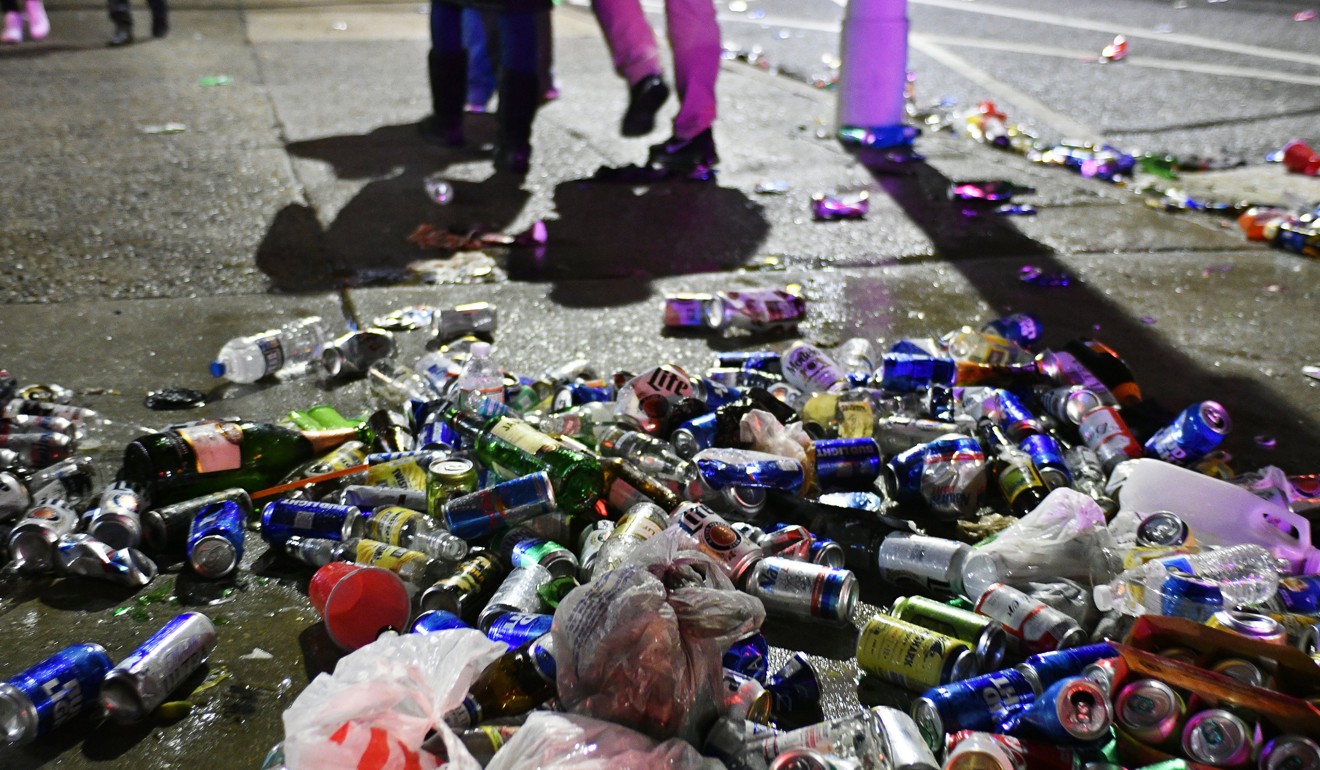 Garbage on a street in central Philadelphia on Monday. Photo: EPA