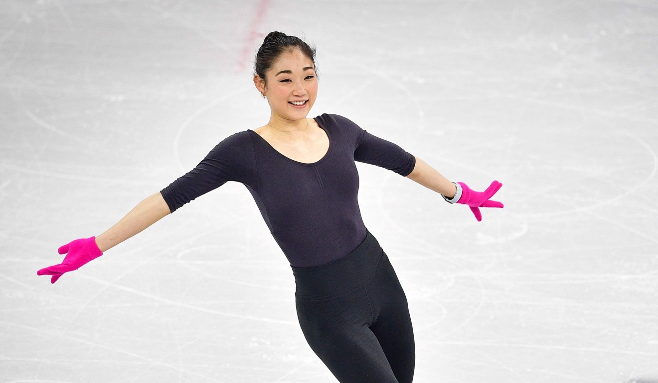 US skater Mirai Nagasu practises at Gangneung Ice Arena. Photo: AFP