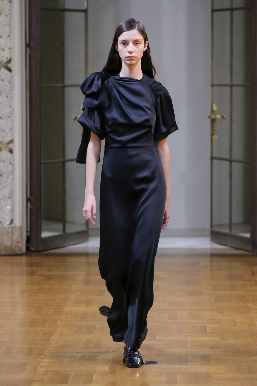 One of the looks in Victoria Beckham’s collection at New York Fashion Week. Photo: Courtesy of Victoria Beckham via AP