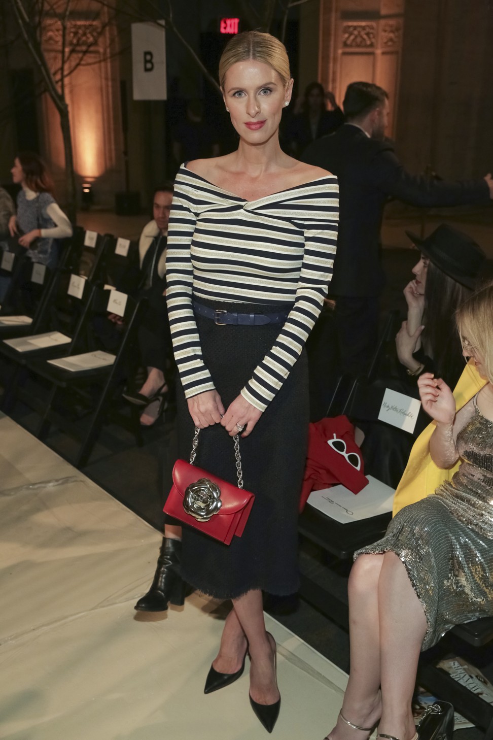 Businesswoman Nicky Hilton Rothschild attends the Oscar De La Renta autumn/winter 2018 runway show during New York Fashion Week. Photo: AP