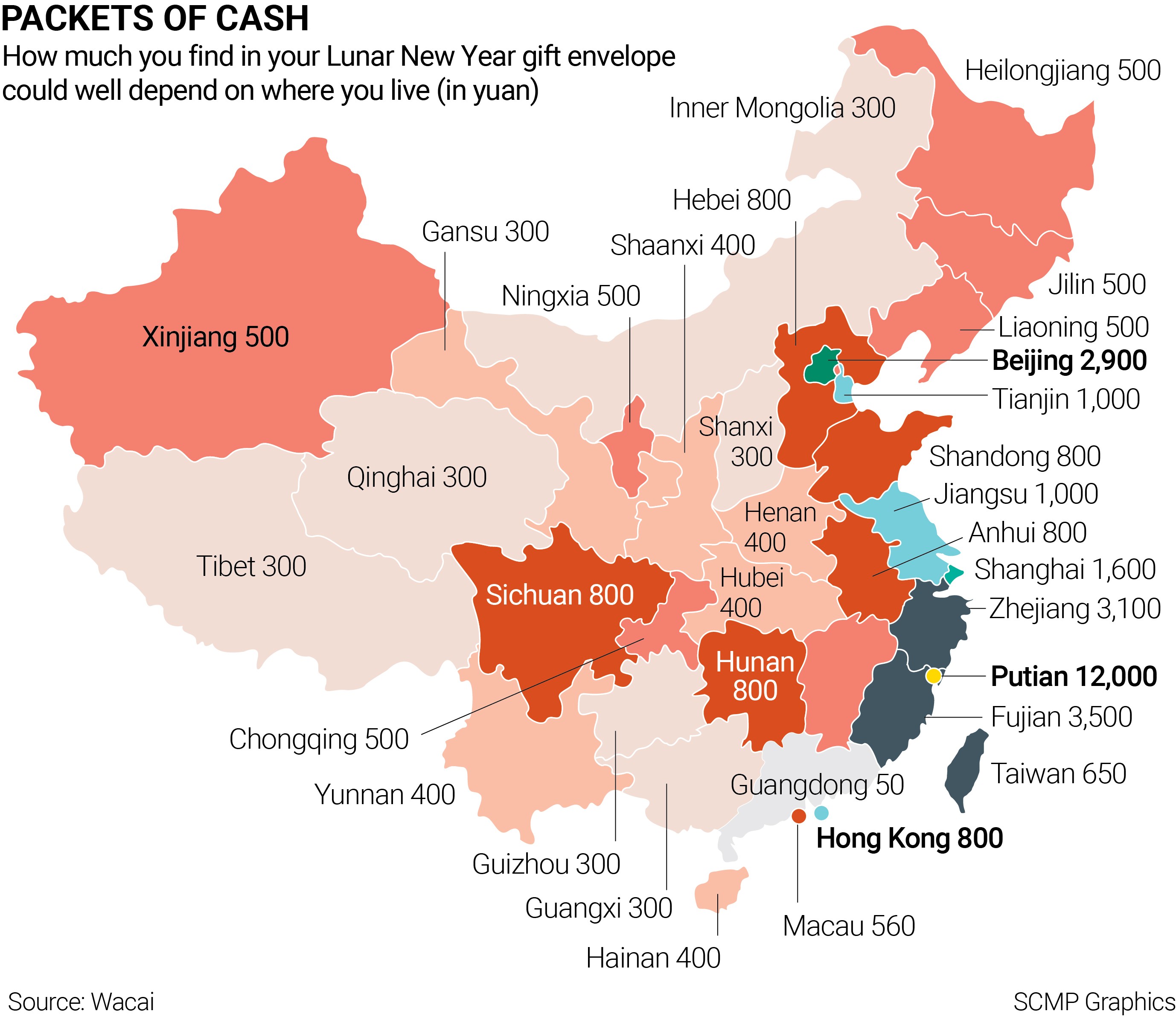 Want A Big Hongbao This Lunar New Year Map Shows China s most And