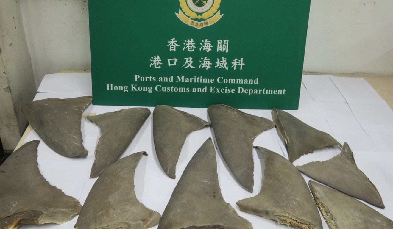 Wildlife products seized included shark fins. Photo: Handout