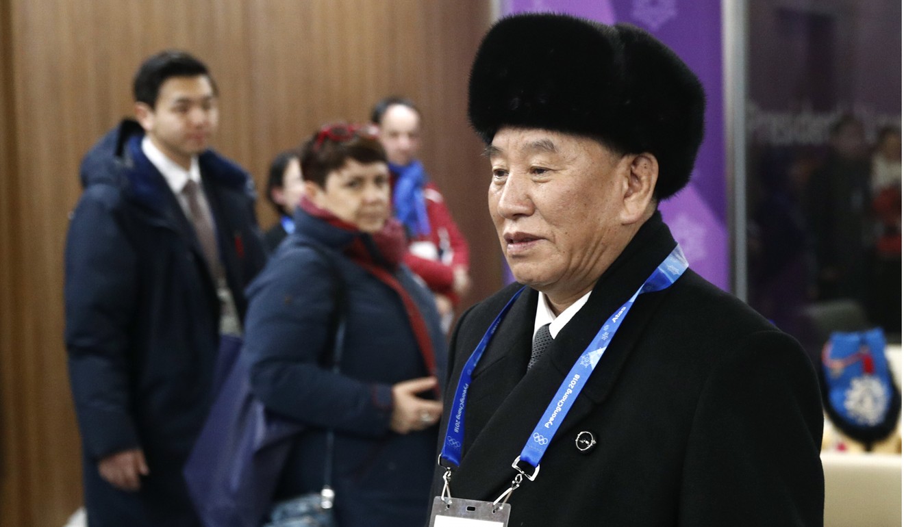Kim Yong-chol arriving at the closing ceremony of the 2018 Winter Olympics in Pyeongchang, South Korea. Photo: AP