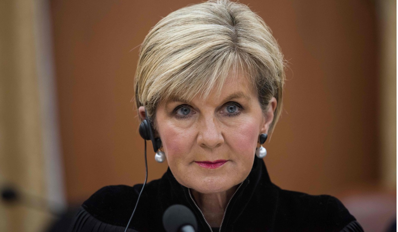 Australia's Foreign Minister Julie Bishop announced a joint infrastructure development scheme with the United States, Japan and India for the Asia-Pacific region. Photo: AFP
