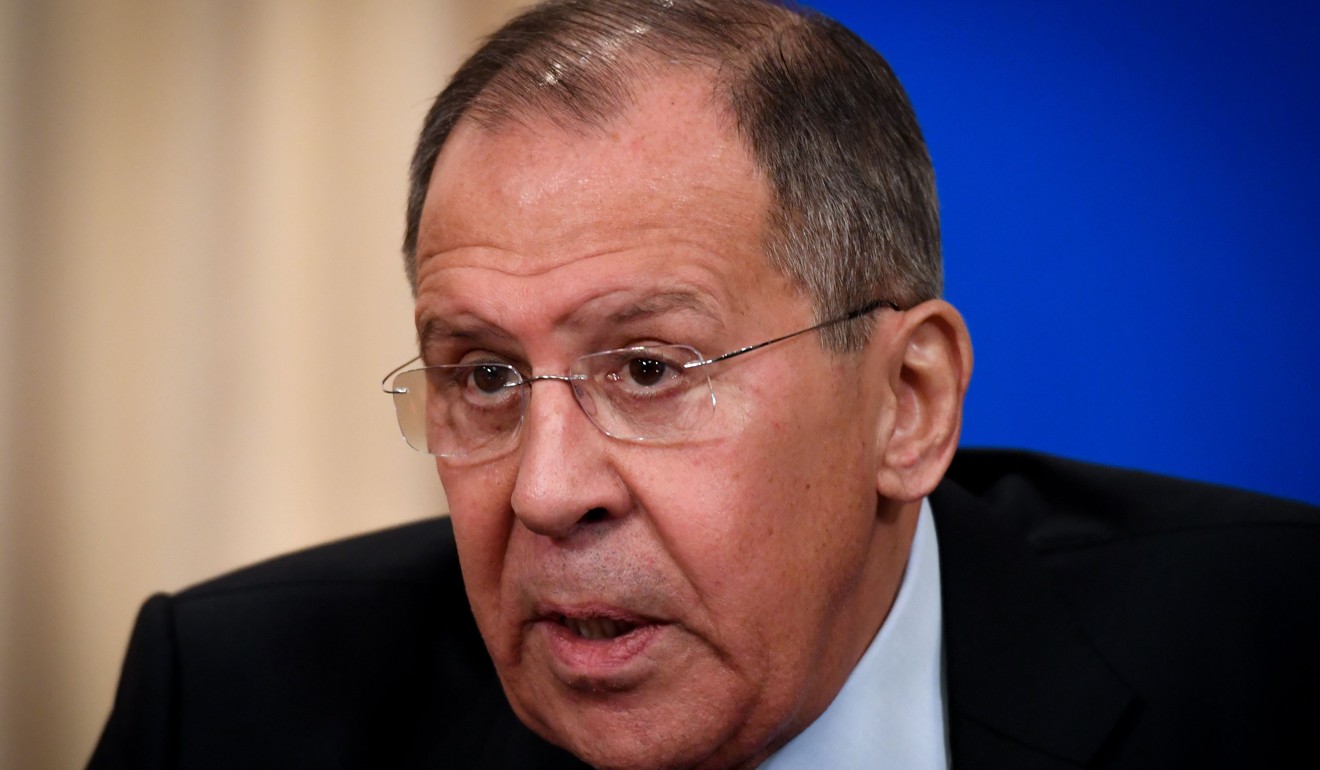 Russian Foreign Minister Sergei Lavrov speaks during a joint press conference with his French counterpart in Moscow on Tuesday. Photo: AFP