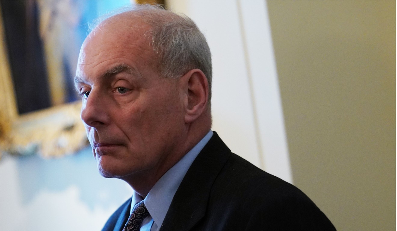 White House Chief of Staff John Kelly is seen during a meeting between US President Donald Trump and bipartisan members of Congress on school and community safety in the Cabinet Room of the White House on Tuesday. Photo: AFP
