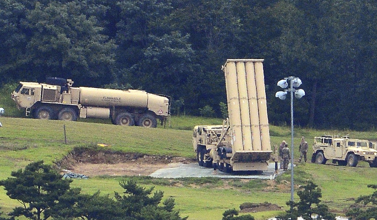 The US-developed THAAD missile defence shield system deployed in South Korea last year. Photo: Associated Press