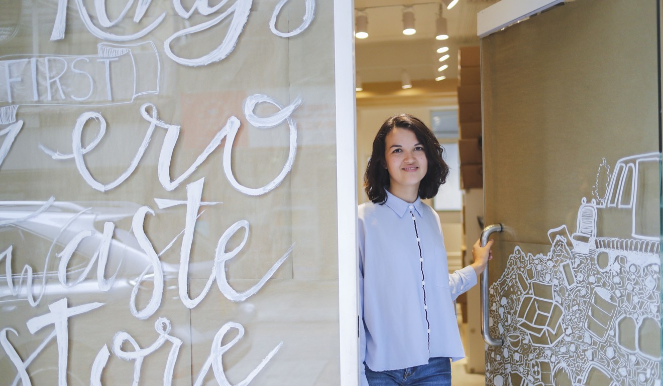 Live Zero founder Tamsin Thornburrow in her zero waste shop in Sai Ying Pun. Pucture: Winson Wong