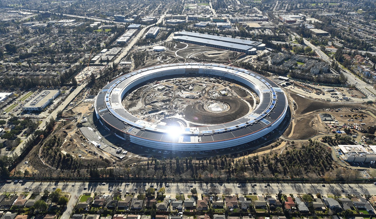 The new Apple campus is seen under construction in Cupertino, California in this aerial photo taken January 13, 2017. Photo: Reuters
