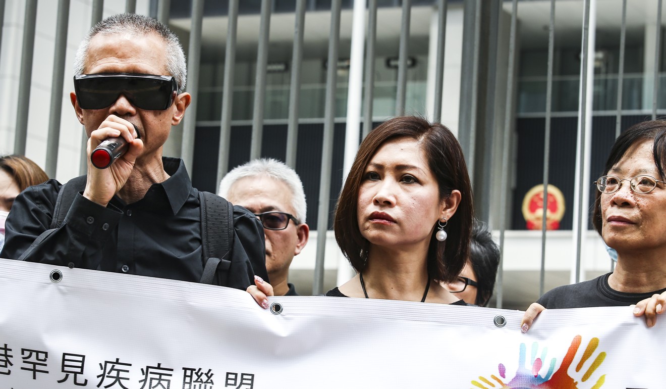 Tsang Kin-ping, pictured during a protest last year, said the new scheme would ease patients’ long-term financial worries. Photo: David Wong