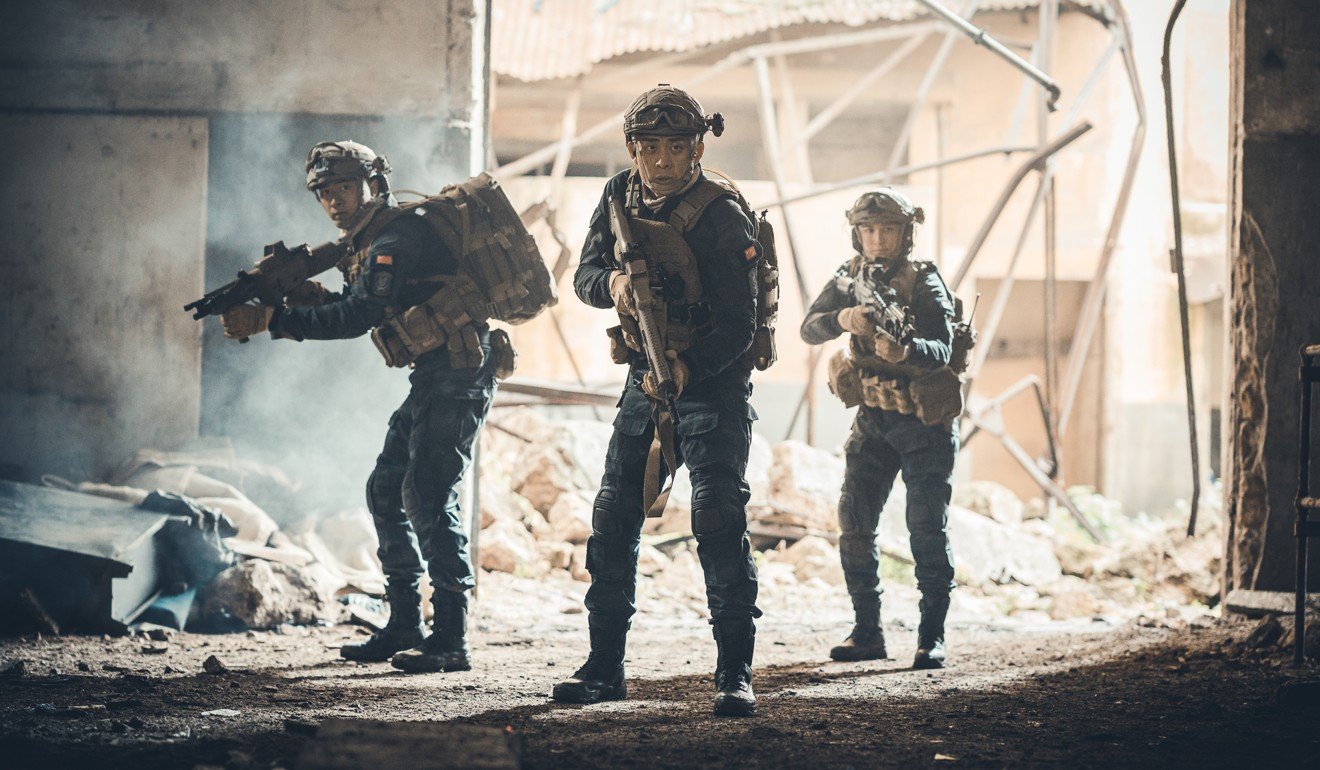 Zhang Yi (centre) plays the captain of an elite assault team in the Chinese navy in Operation Red Sea. Photo: SCMP Pictures