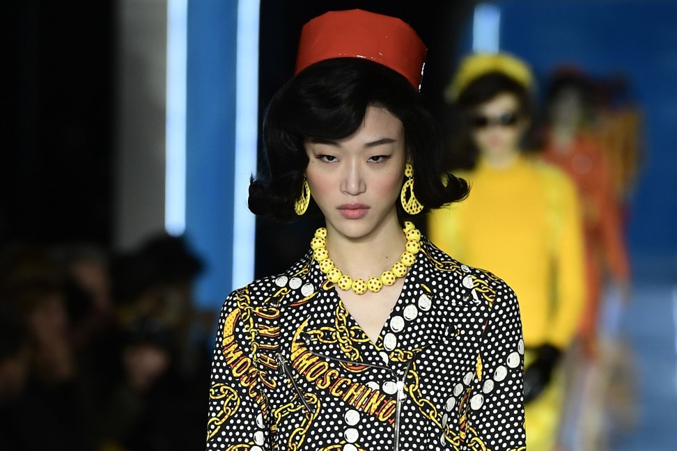 A model wears a Moschino creation during Milan Fashion Week. Photo: AFP 