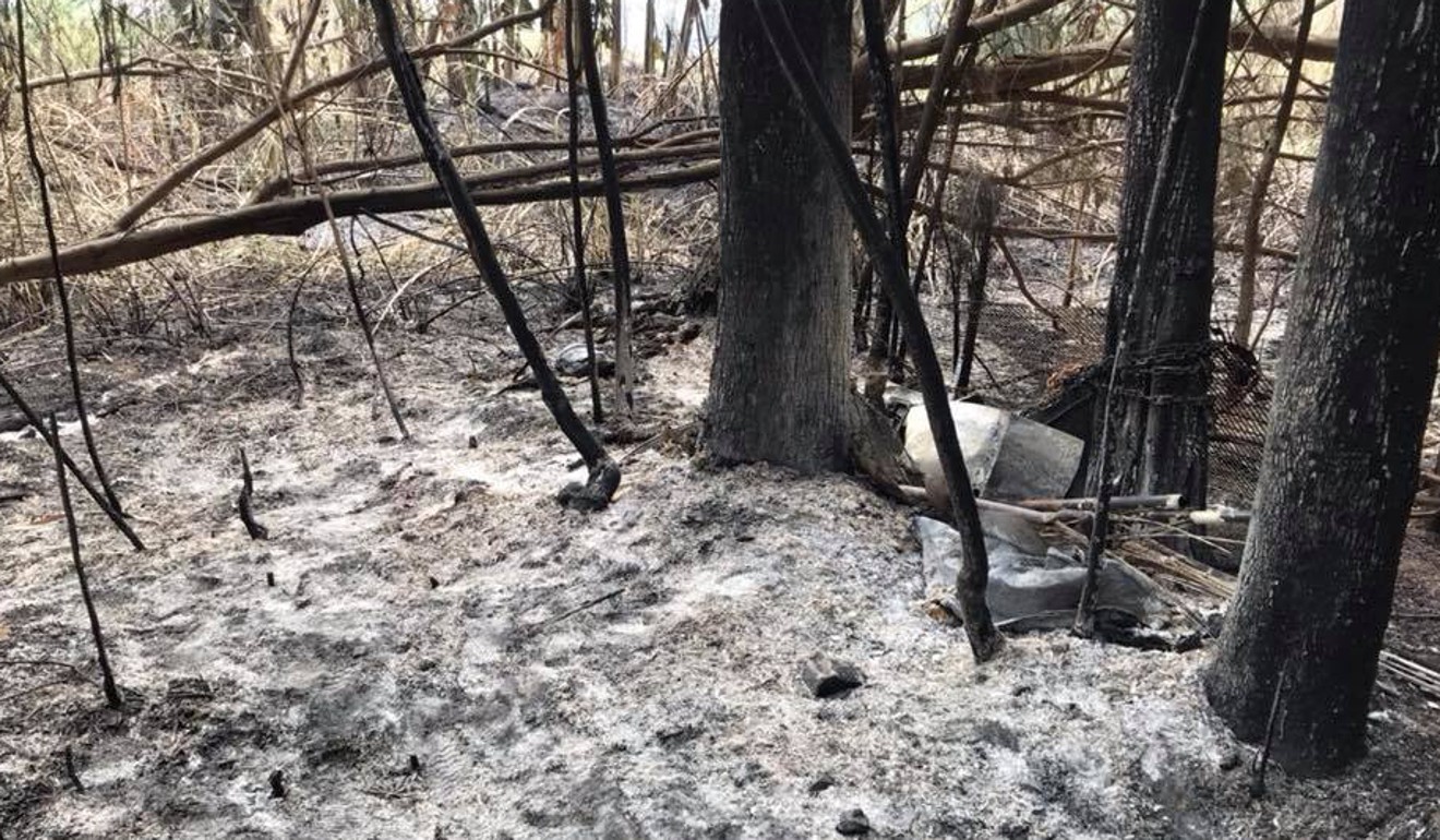 Many of the grassy areas were burned and the earth scorched. Photo: Facebook