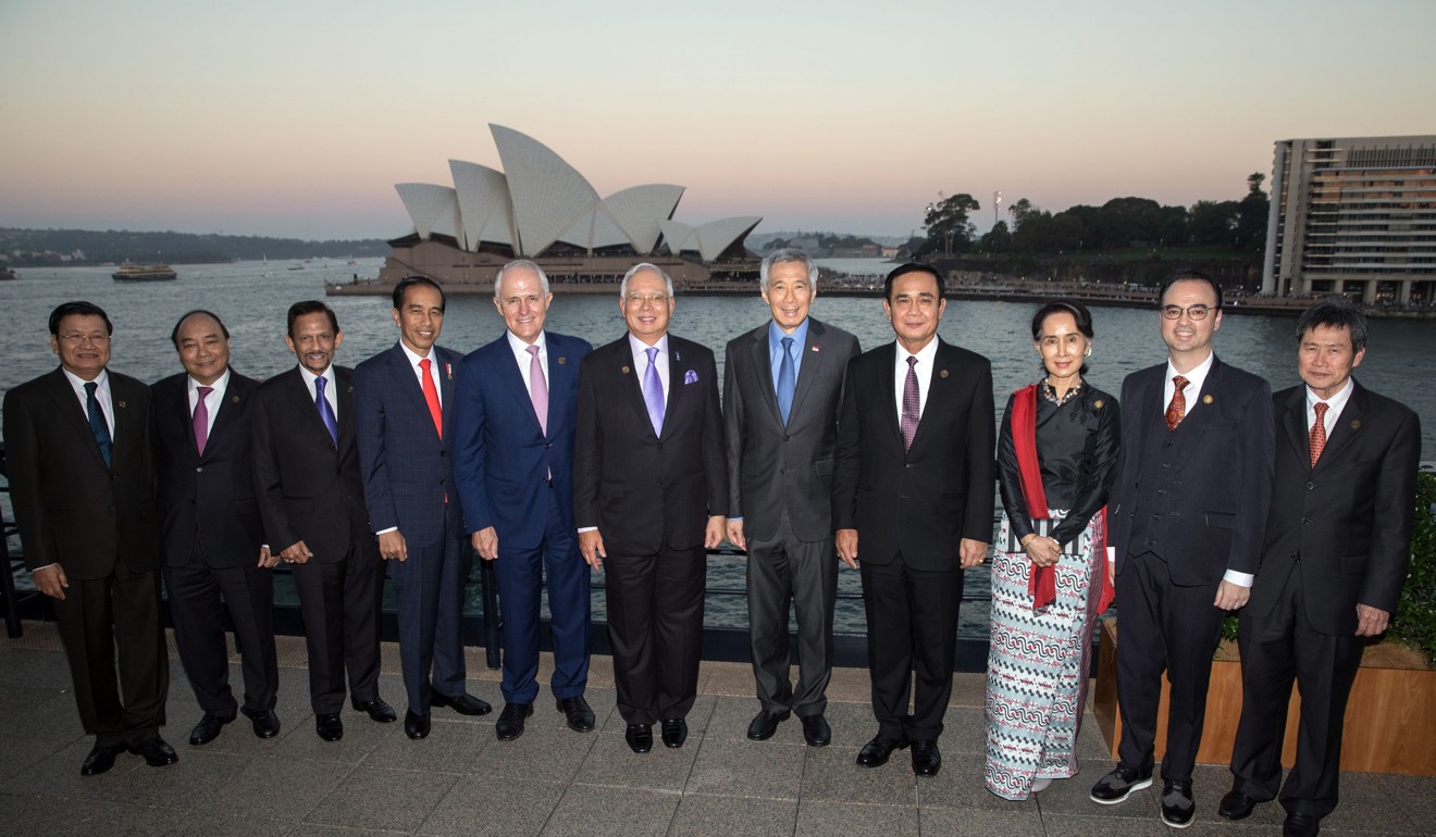Australia's Prime Minister Malcolm Turnbull poses for a photo with Asean leaders in Sydney. Photo: Agence France-Presse