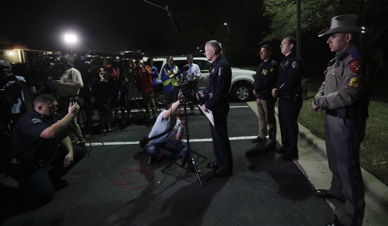 Interim Austin police chief Brian Manley talks to the media. Photo: AP