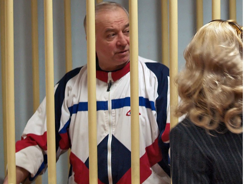 Sergei Skripal speaks to his lawyer from inside a defendant’s cage, during a hearing in Moscow in August 2006. Skripal, a former Russian intelligence officer, was sentenced to 13 years in prison on charges of spying for the UK and later, in 2010, was exchanged in a spy swap. Skripal and his daughter, Yulia, were found poisoned in March this year in Salisbury. Photo: EPA