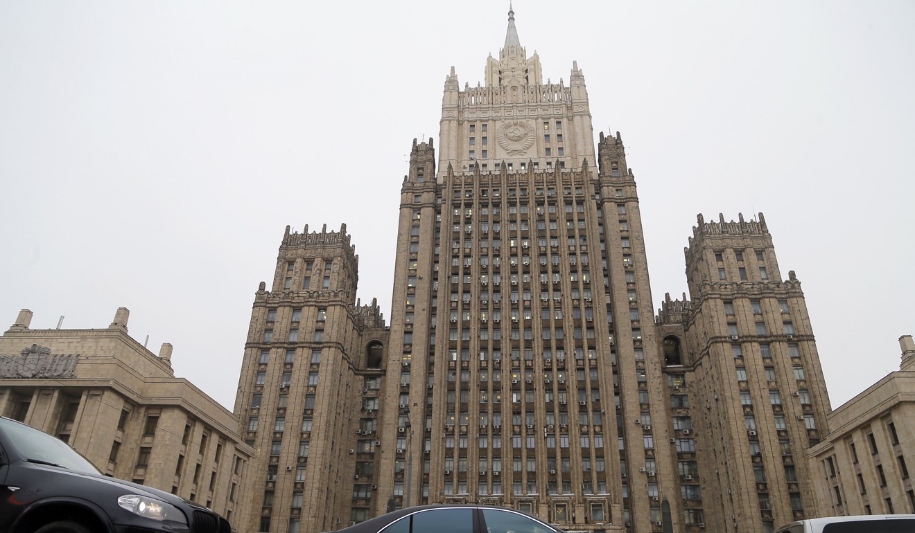 The Russian Foreign Ministry building is seen in Moscow, Russia, on Wednesday. Diplomats in a meeting at the building heard claims that the UK was hiding and planning to destroy evidence in the Skripal investigation. Photo: EPA-EFE