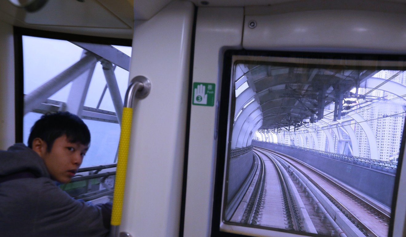 The view out the window of Hong Kong’s driverless trains. Photo: Nora Tam