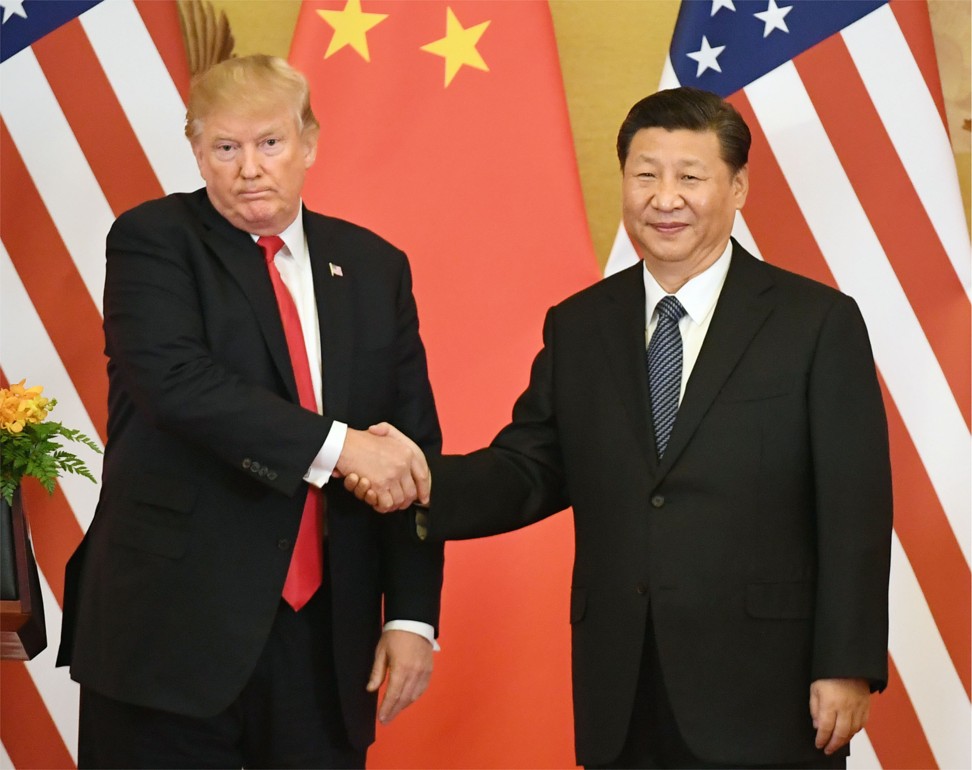 US President Donald Trump (left) won the 2016 presidential election partly on pledges to reduce the US trade deficit with China. Photo: Kyodo