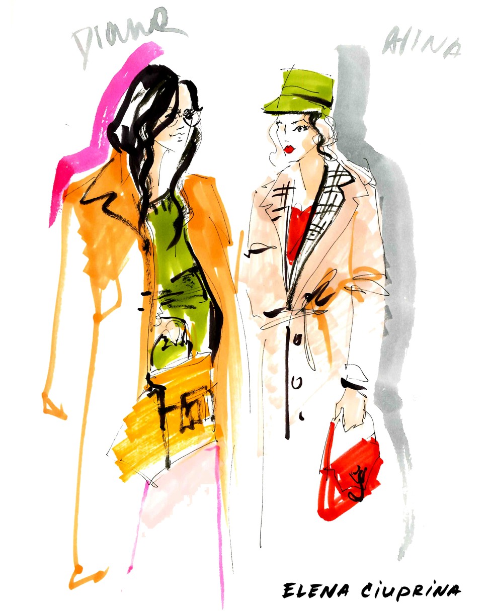 A live street style illustration by Ciuprina.