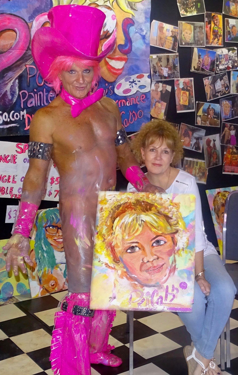 Australian artist Pricasso and one of his works.