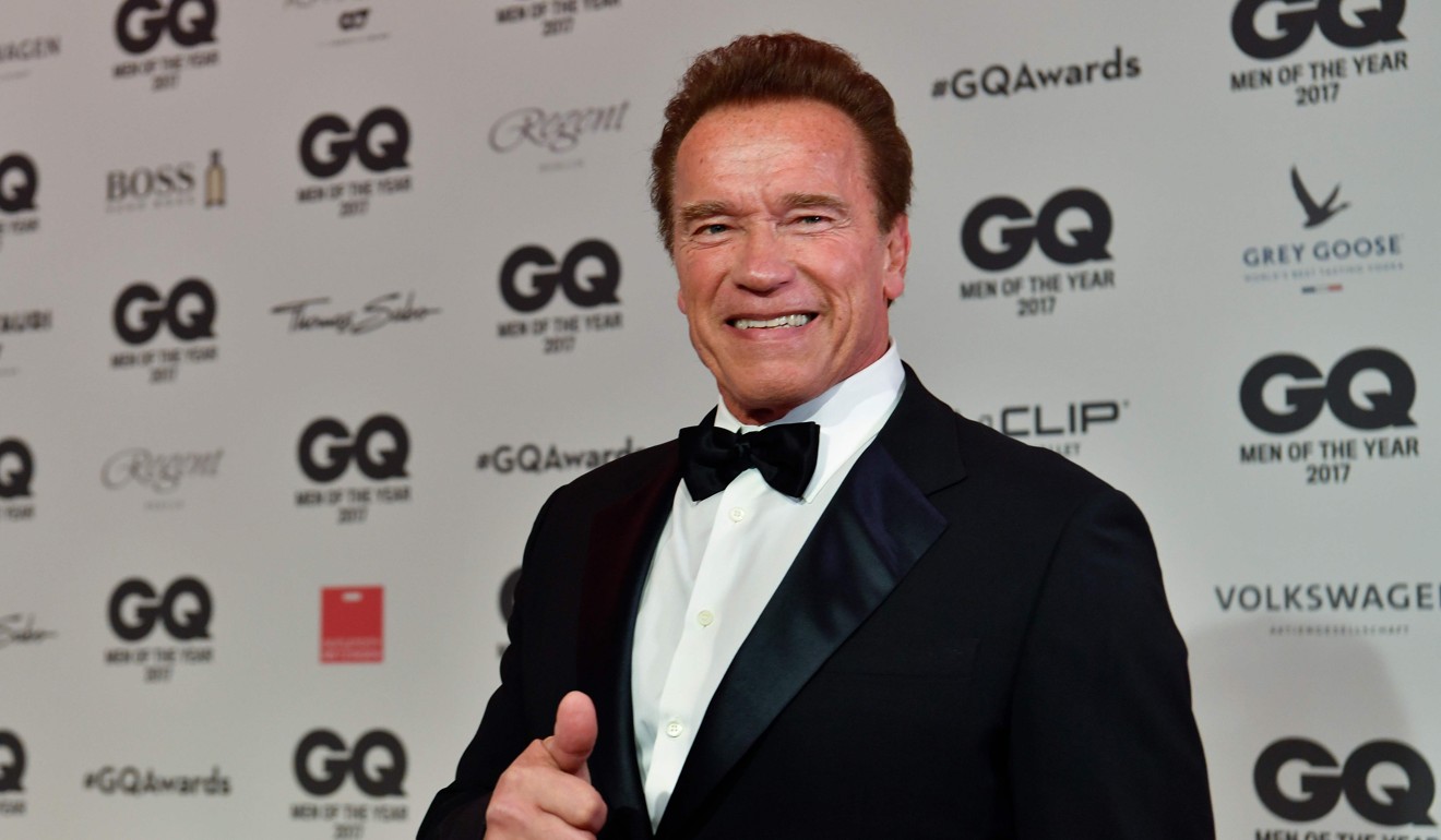 Schwarzenegger poses on the red carpet as he arrives for the GQ ‘Men Of The Year’ awards ceremony in Berlin in November last year. Photo: AFP