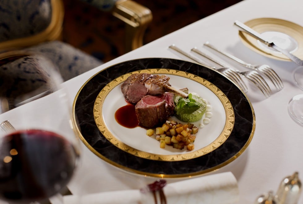 Lamb with mint sauce from Restaurant Petrus’ Titanic Dinner 