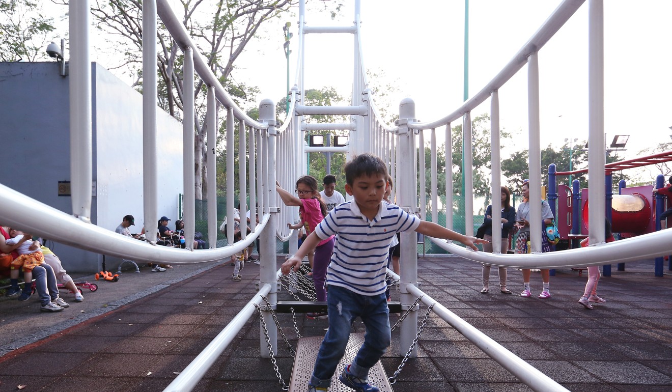 Rope courses such as this one at Victoria Park are popular with local children, according to one survey. Photo: Edmond So