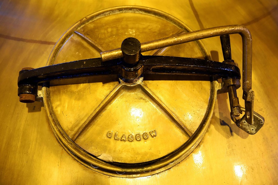 A detail of a pot still is pictured at the Auchentoshan Distillery near Glasgow in Scotland. Photo: AFP 