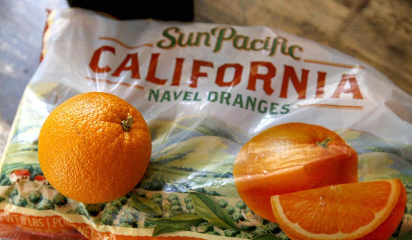 California grown oranges are one of the products affected by China's reciprocal trade tariffs after US President Donald Trump imposed trade tariffs on steel and aluminium imports from China. Photo: EPA